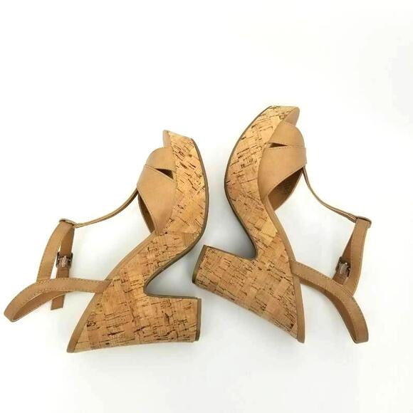 Sun + Stone Jamie T-Strap Block Heel Platform Wedge Sandals Size 9.5M - Picture 10 of 12